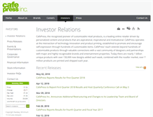 Tablet Screenshot of investor.cafepress.com